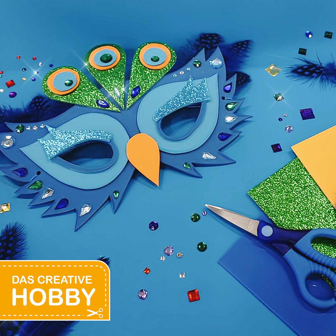 Bastelideen, blaue Maske