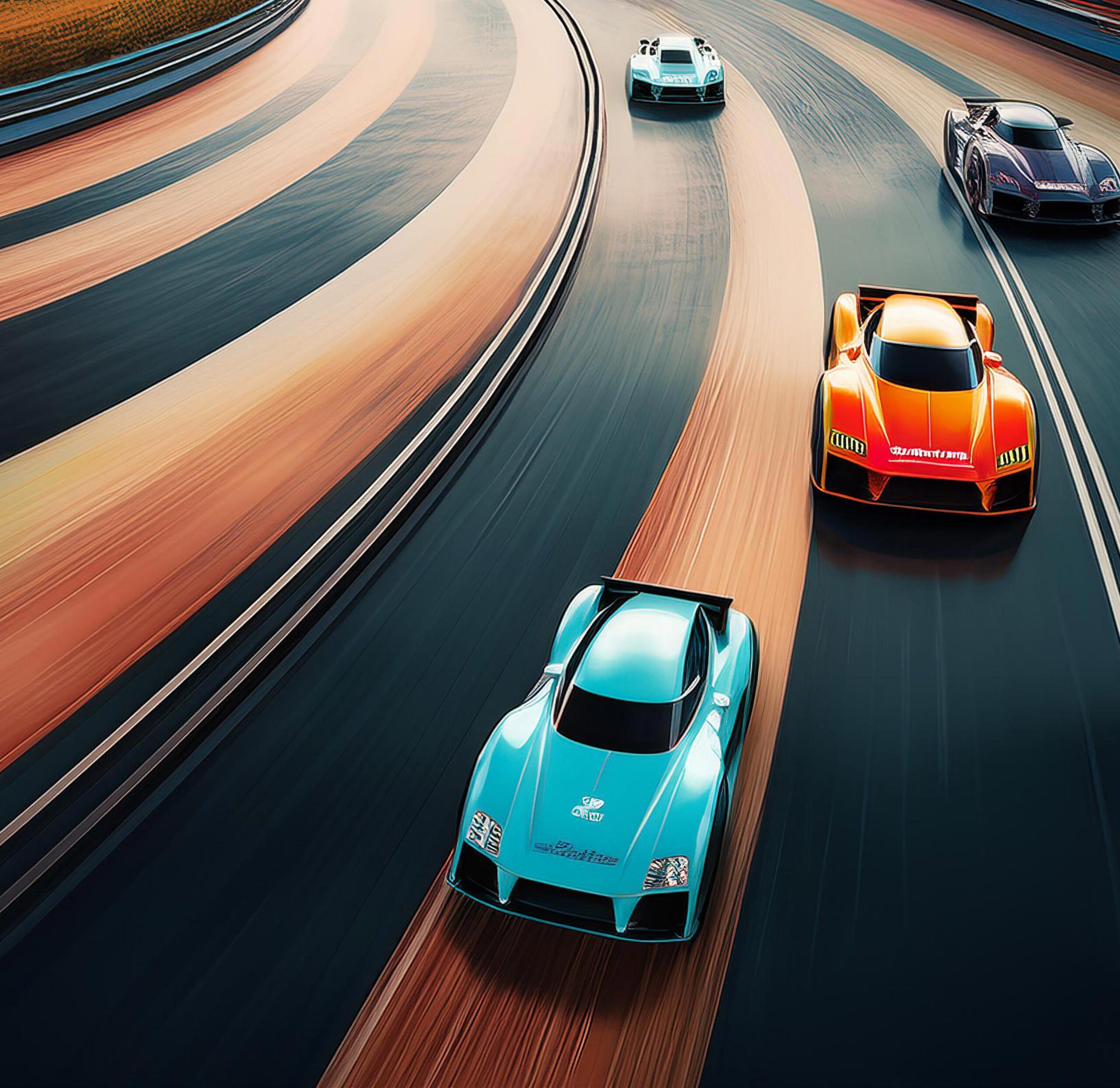 Autos auf der Rennbahn